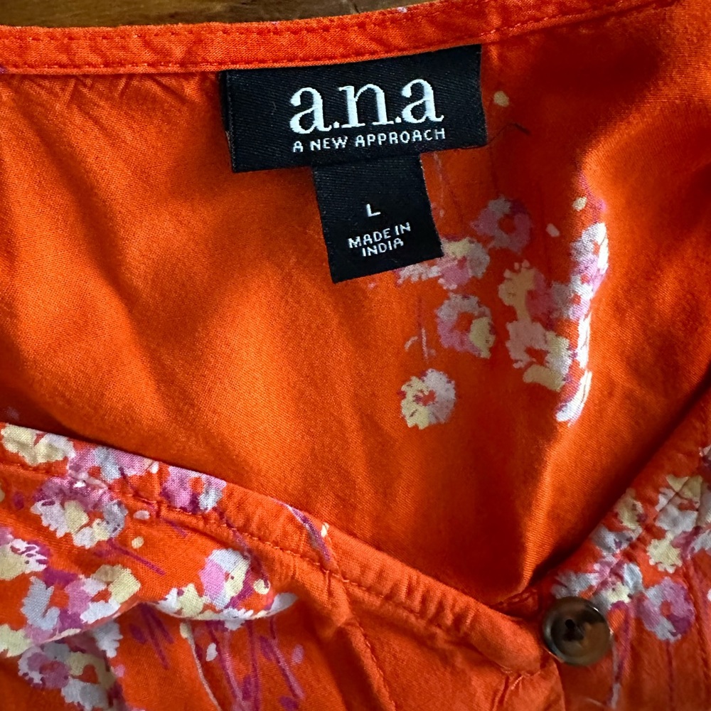 Orange, floral capri romper - Picture 2 of 7